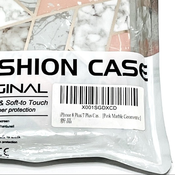 iPhone X, iPhone 8 Plus/7 Plus pink and gray marble geometric phone case NWT - Picture 6 of 7